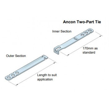 ANCON 2PT150CAV Two Part Cavity Wall Tie 150mm Cavity